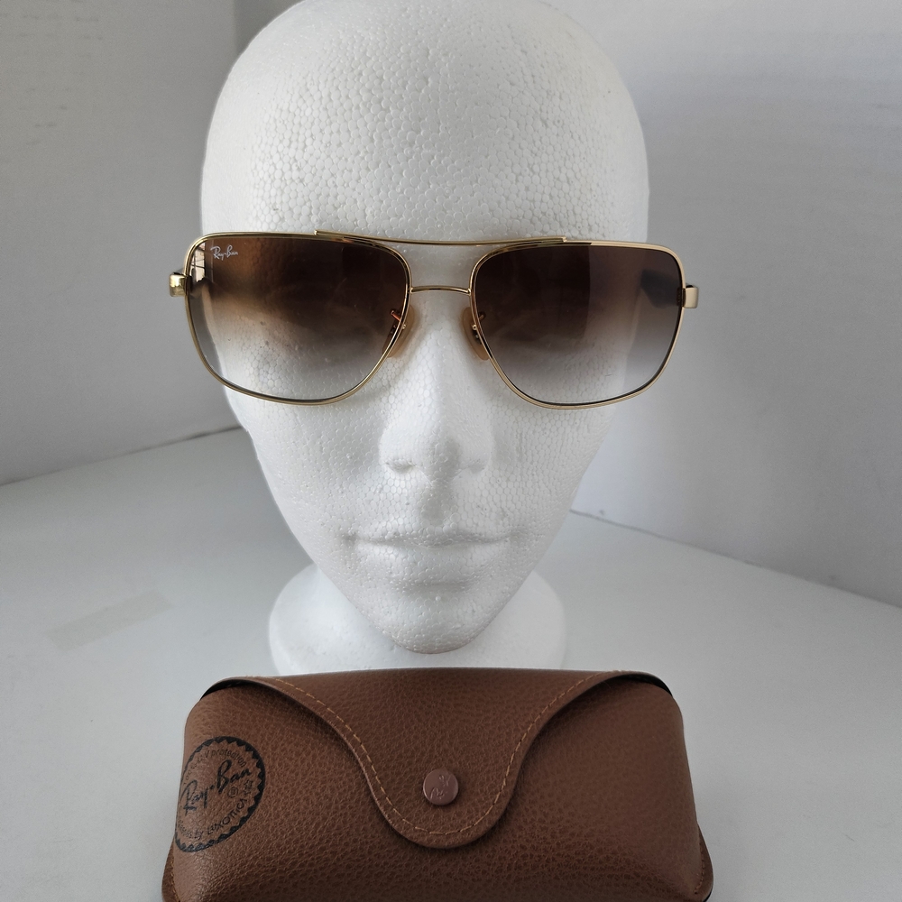 NEW Ray-Ban Gold frame Brown lens sunglasses with original case - Picture 5 of 9